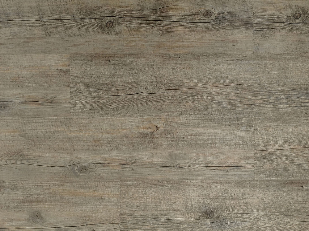 Podłoga LVT Jasnoszara Brązowa Ziarno drewna 7,25 × 48